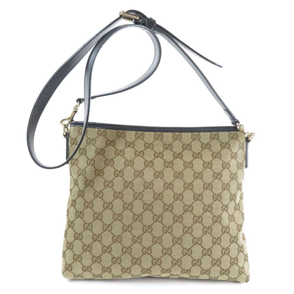 Gucci web Beige GG Shoulder Canvas prominent Brown Bag stripe Tan Brown